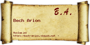 Bech Arion névjegykártya